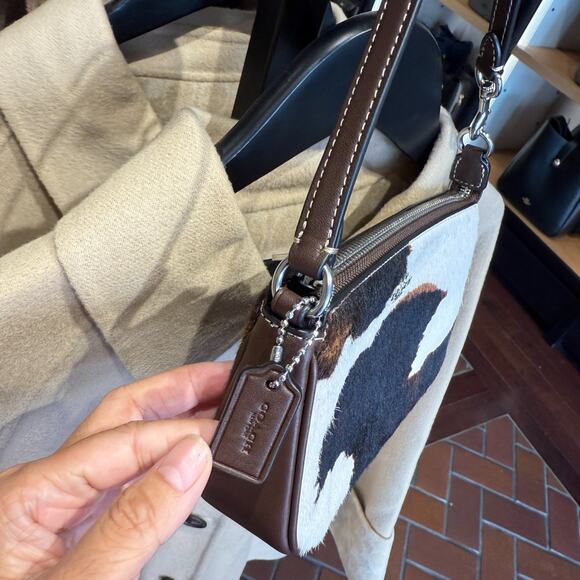 COACH Nolita 19 With Cow Print CCV61, cow printed haircalf/Sv/Cow Multi - Picture 3 of 10